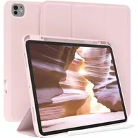 EAZY CASE Tablet-Hülle Penholder Smartcase für Apple iPad Pro 13 (2024) 13 Zoll, Hülle mit Stifthalter magnetisch kratzfeste Tasche zum Aufkappen Rosa