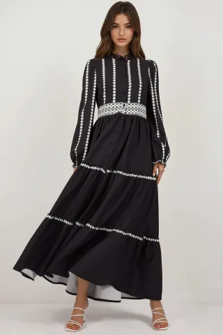 Blühendes Tippet Maxi-Kleid