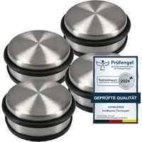 VonBueren Türstopper 4er Set 1,2 kg Boden schwer ca. 10,5 x 5 cm Tür Stopper Edelstahl