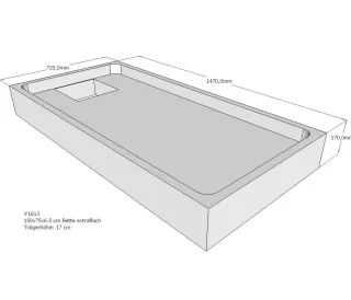 Neuesbad Wannenträger für Bette extraflach 150x75x6,5 SD22727