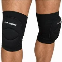 BAY-Sports Knieprotektor Knieschützer Knieschoner Knieschutz Kniepolster Bandage KNEE ATTACK, stabilisierend, stoßdämpfend, elastisch, atmungsaktiv, Schwarz