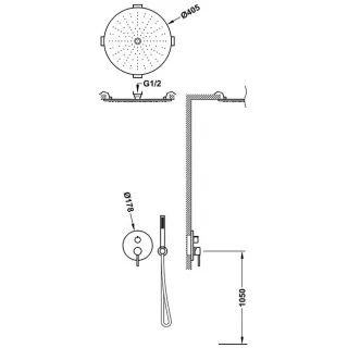 Tres Bausatz 3 Wege Unterputz Einhebelmischer Rapid box für die Dusche , 26237301 26237301
