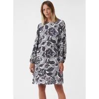 comma Midikleid Kleid Kurzes Viskosekleid mit All-over-Print und regulierbarer Taille