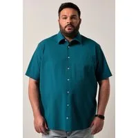 Men Plus Kurzarmhemd Seersucker-Hemd Halbarm Kentkragen Boxy Fit