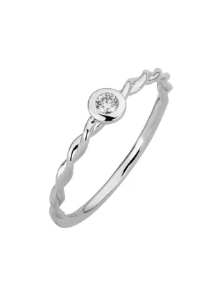 Lyomi Ring 585/- Weißgold 1 synth. Diam. 0,06ct.