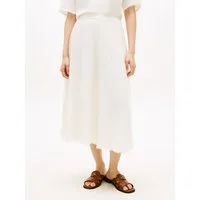 Tommy Hilfiger A-Linien-Rock VIS/LINEN VOLUME MIDI SKIRT Leinen-Mix mit feinen Falten, Relaxed Fit