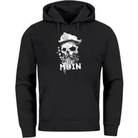 Neverless Hoodie Hoodie Herren Moin Kapitän Totenkopf Anker Bart Hamburg Print Männer