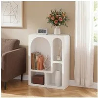 Wildhome Regal Moderner weißer geometrischer Höhlenschrank, 1-tlg., mit offenen Regalen zur Präsentation von Büchern