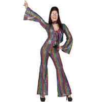 Metamorph Kostüm Psychedelischer Disco Catsuit, Dieser 70er Disco Dress macht schon beim Anblick high!