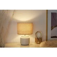 Pauleen Tischleuchte Bright Soul, Ein-/Ausschalter, ohne Leuchtmittel, E14, max. 20W E14, Creme/Beige, 230V, Stoff/Keramik