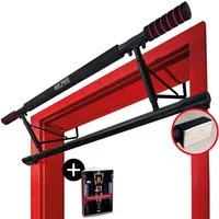 riijk Klimmzugstange Türrahmen, Reckstange Tür als Fitnessgerät für Zuhause (Klimmzugstange mit eBook, mit e-book, Anleitung, Fitnessstange), Klemmstange für die Türe