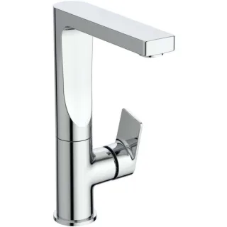 Ideal Standard Edge Waschtischarmatur A7110AA mit Ablaufgarnitur, hohem schwenkbarem Auslauf, verchromt