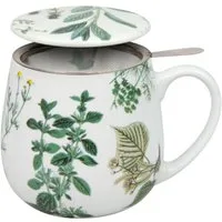 Könitz Tasse My favourite tea Kräuter mit Sieb und Deckel Porzellan 0,35 L, 1-tlg., 3-tlg.