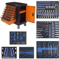 Holmwerk Werkstattwagen Werkstattwagen 252 tlg. XXL bestückt gefüllt Assistent Werkzeugwagen, auf Rollen, Orange