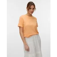 Vero Moda Kurzarmshirt VMPAULINA SS T-SHIRT GA JRS NOOS Baumwolle, regular fit