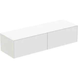 Ideal Standard Conca Waschtisch-Unterschrank T4315Y1 ohne Ausschnitt, 2 Auszüge, 160x50,5x37 cm, Weiß matt lackiert