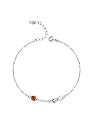 Zeeme Gemstones Armband 925/- Sterling Silber Bernstein