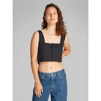 Calvin Klein Jeans Crop-Top SOFT LINEN TOP mit Trägern