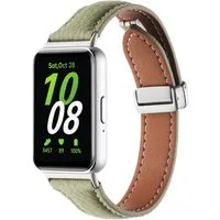 Wigento Smartwatch-Armband Für Samsung Galaxy Fit 3 hochwertiges Leder Armband Litchi Textur Band