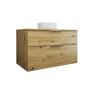Burgbad Keramik Waschtisch-Set Eqio Eiche Dekor Urban/Alpinweiss, SGUM100F5662C0001 SGUM100F5662C0001