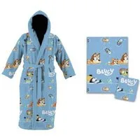 Bluey Kinderbademantel Bade Set für Kinder Bademantel Handtuch und Waschhandschuh