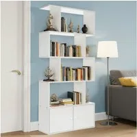 oyajia Bücherregal Bücherregal 151cm für Wohnzimmer Home Office,4-Stöckiges & Doppeltüren, Standregal, Büroregal, 4 Fächer, Holzwerkstoff, 70x24x151cm (BxTxH)