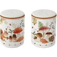 EasyLife Salzstreuer Autumn Breeze, Spülmaschinengeeignet, Weiß, Herbst, Blätter, Eichhörnchen, H: 7cm