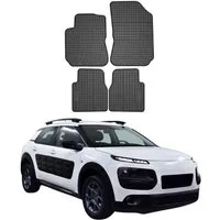 OMAC Auto-Fußmatten für Citroen C4 Cactus 2014-2020 Gummi Schwarz 4 tlg (4 St), für Citroen C4 Cactus 2014-2020 Citroen C4 Cactus 2014-2020, Antirutsch,Wasserfest,Einfache Installation