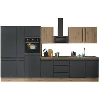 KOCHSTATION Küchenzeile Florida, Breite 370 cm, wahlweise mit E-Geräten,Softclose für Türen/Schubkästen