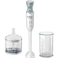 BOSCH Stabmixer ErgoMixx MSM66020, inkl. Zerkleinerer & Becher, 4 Klingen, 12 Stufen, 600 W, ergonomisches Design, made in Europe, weiß/grau
