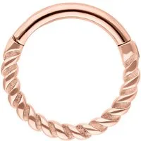 Wildcat Nasenpiercing Twisted Rope Clicker für Ohr, Nase, Lippe, Bauchnabel, 1 Stück, Chirurgenstahl 316L - wasserfest, hautverträglich, Roségold