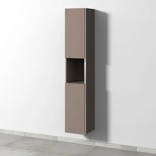 Sanipa 3way Hochschrank mit 2 Türen und 1 offenem Fach, Taupe-Matt BP1121T