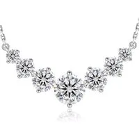 ROUGEMONT Collier Funkelnde Moissanit Damen Collier Halskette 925 Sterling Silber, Echtschmuck