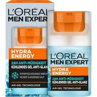 L'ORÉAL PARIS MEN EXPERT Gesichtsgel HYDRA ENERGY 24H ANTI-MÜDIGKEIT KÜHLENDES GEL ANTI GLANZ, feuchtigkeitsspendend, mehr Glanz, hilft bei müder Haut