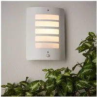 Lightbox Wandleuchte, Bewegungsmelder, ohne Leuchtmittel, Außen Wandlampe, Bewegungsmelder, 29 x 23 cm, E27, max. 60 W, weiß