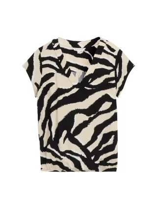 Tom Tailor - Bluse mit Muster abstract beige zebra - Gr. - 38