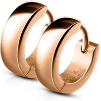 BUNGSA Creolen-Set Rosegold - Creolen 4mm aus Edelstahl Unisex (1 Paar (2 Stück), 2-tlg), Ohrschmuck Ohrringe