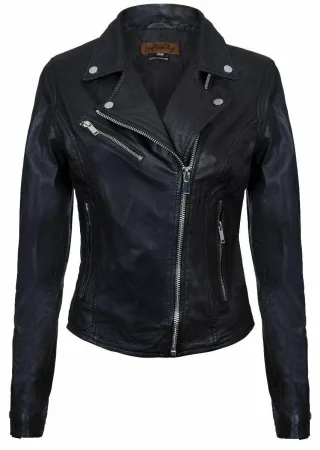 Klassische Damen-Brando-Bikerjacke aus Leder in Loughton