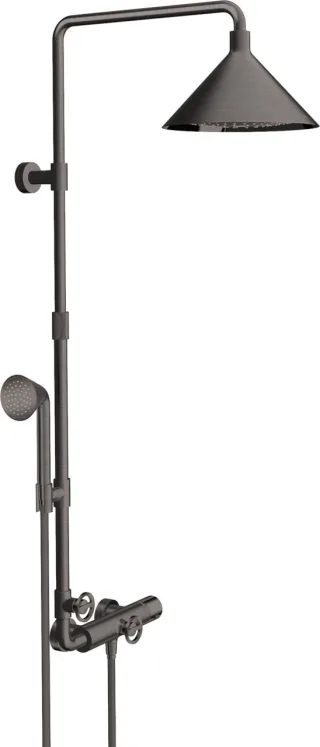 Hansgrohe Showerpipe Axor Front Brushed Black Chrome 26020340