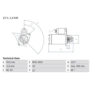 Bosch Anlasser 1,4 kW Ford Volvo 0986025960