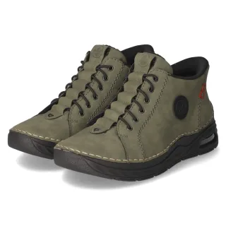 Rieker Schnürstiefeletten - Gr. 37 - Grün - Kunstleder