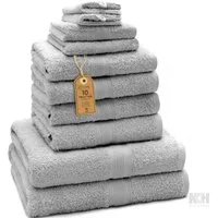 NatureMark Handtuch Set 10 tlg. Frottier Handtuch-Set, 100% Baumwolle (10-St), 4X Handtücher, 2X Duschtücher, 2X Gästetücher, 2X Waschhandschuhe