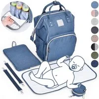 Daliya® Wickeltasche PAKMI Wickelrucksack, Kinderwagentaschen, Mamabag (Set, 5-tlg., Befestigungsriemen), Thermofächer, Schnuller Aufbewahrung, Wickelunterlage, hochwertig