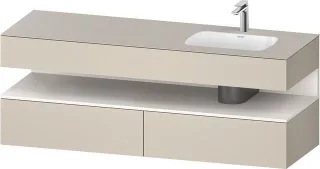 Duravit Qatego Einbauwaschtisch mit Konsolenwaschtischunterbau Taupe Supermatt 1600x550x600 mm - QA4 QA4796084830010