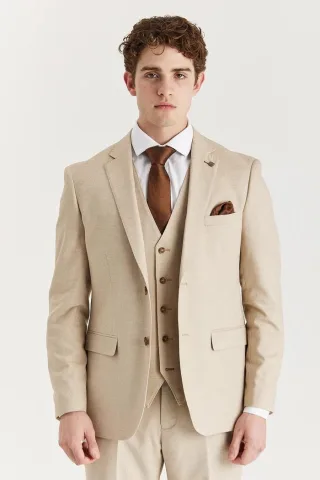 Leichter einreihiger Sommerblazer für Herren in Beige