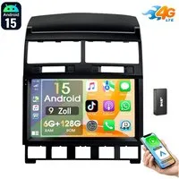 ESSGOO 6+128G Für VW Touareg 7L 2003-10 Autoradio CarPlay Android 15 GPS Navi Autoradio (6GB+128GB, RDS, 4G LTE, Digitalradio (DAB), FM, AM, Carplay Android Auto Bluetooth EQ USB GPS Navi WIFI Touchscreen)
