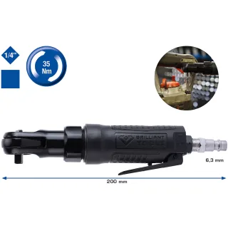 Brilliant Tools 1/4" Druckluft-Ratsche, 35 Nm - BT160601