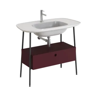 VitrA Plural Set 100 cm Waschtischunterbau mit 1 Vollauszug Weiß Hochglanz,80465 80465