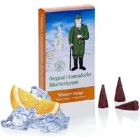 Seiffener Volkskunst Räuchermännchen Crottendorfer Räucherkerzen - Winterorange, Duftnote Winter-Orange