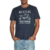 MUSTANG T-Shirt Herren Printshirt Regular Fit (1-tlg) Kurzarm Tee Shirt mit Rundhalsausschnitt aus 100% Baumwolle